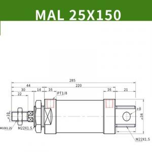 Xilanh MAL25x150SCA