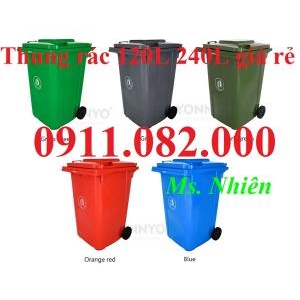  Cung cấp thùng rác 120L 240L 660L nắp kín- thùng rác giá rẻ tại tiền giang- lh 0911082000