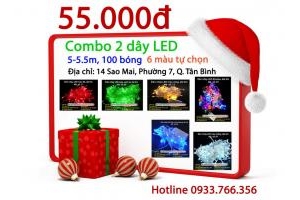 Bán Combo 2 dây đèn Led giá rẻ 55.000đ trang trí Noel 2012