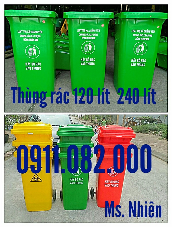 Thùng rác 240 lít giá rẻ thương mại tại An Giang- 0911.082.000