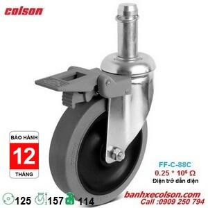 Bánh xe đẩy cao su lắp trục tròn 22mm Colson Caster Mỹ banhxecolson.com