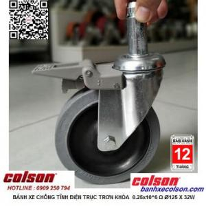 Bánh xe đẩy cao su lắp trục tròn 22mm Colson Caster Mỹ banhxecolson.com