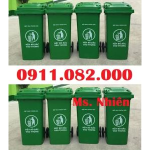 Thùng rác 120 lít màu xanh giá rẻ- Phân phối thùng rác giá rẻ- 0911082000