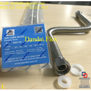 Ống dẫn nước 2 đầu kết nối ren ( Dây cấp nước inox, Dây dẫn nước mềm, ống cấp nước inox 304) - Nhãn hiệu Dandat.Flex
