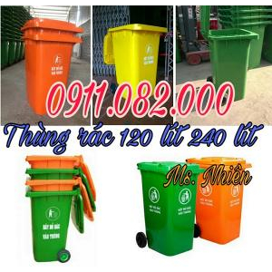 PP thùng rác 240 lít giá rẻ tại vĩnh long, thùng rác môi trường giá thấp- 0911.082.000