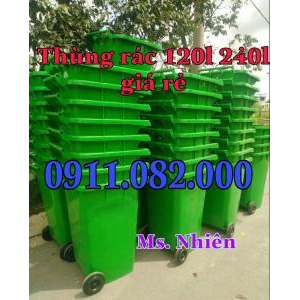 Sỉ lẻ thùng rác 240 lít giá rẻ tại cần thơ- thùng rác xanh,cam, vàng- lh 0911.082.000