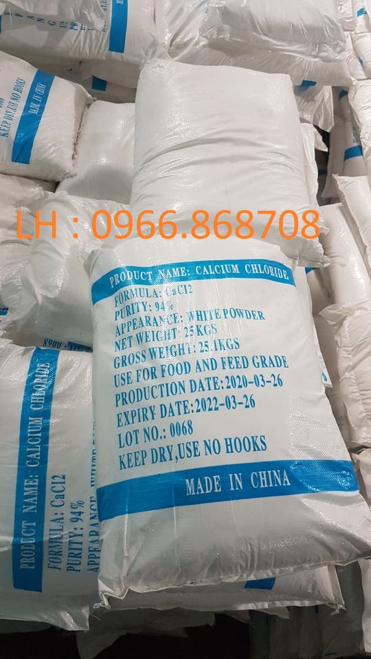  Bán  CaCl2 94% Calcium chloride , CaCl2 95%, Canxi Clorua 96%, Uy Tín Chất Lượng, Trung Quốc 25kg/bao