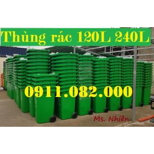 Thùng rác 120 lít màu xanh giá rẻ tại đồng tháp- lh 0911082000 Nhiên