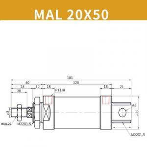Xilanh MAL20x50SCA