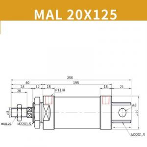 Xilanh MAL20x125SCA