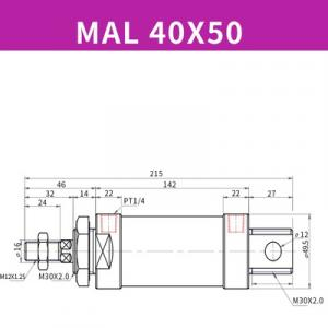 Xilanh MAL40x50SCA