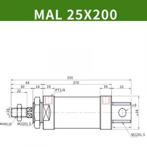 Xilanh MAL25X200SCA