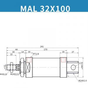 Xilanh MAL32x100SCA