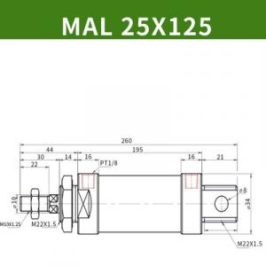 Xilanh MAL25x125SCA
