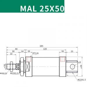 Xilanh MAL25x50SCA