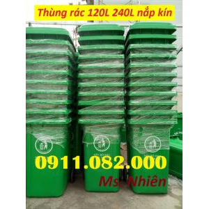 Giá rẻ thùng rác tại bình dương- thùng rác 120L 240L màu xanh, cam- lh 0911082000