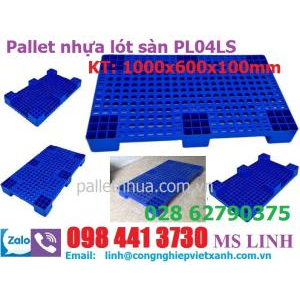 Pallet nhựa lót kho - pallet nhựa kê hàng 1000x600x100mm Pl04LS