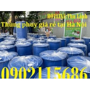 Thùng phuy nhựa 200 lít nắp kín, thùng nhựa 200 lít 