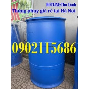 Thùng phuy nhựa 200 lít nắp kín, thùng nhựa 200 lít 