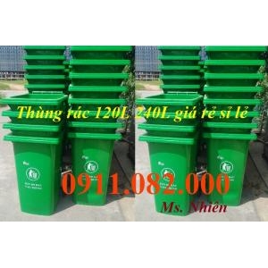  Sỉ thùng rác giá rẻ- thùng rác có dung tích 120L 240L 660L giá rẻ tại tiền giang- lh 0911082000