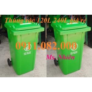 Thùng rác sỉ lẻ chuyên cung cấp với giá rẻ- thùng rác 120l 240l giá rẻ tại kiên giang- lh 0911082000