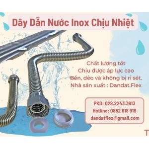 Dây dẫn nước inox, ống nước inox nóng lạnh, ống mềm cấp nước chịu nhiệt, dây dẫn nước bình nóng lạnh