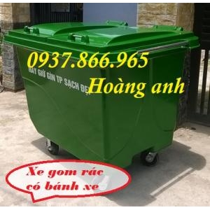 Thùng rác 660l,thùng rác bánh hơi, thùng rác 660l bánh đúc, thùng rác tại hà nội