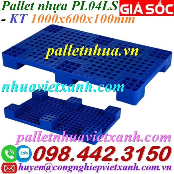 Pallet nhựa 1100x1100x150mm PL09LK màu xanh dương