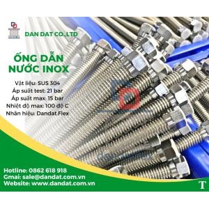 Dây mềm cấp nước nóng, dây dẫn nước inox 304, ống mềm inox cho bình nóng lạnh, dây mềm cấp nước