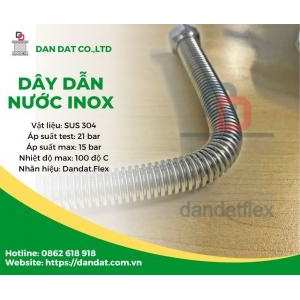 Dây mềm cấp nước nóng, dây dẫn nước inox 304, ống mềm inox cho bình nóng lạnh, dây mềm cấp nước