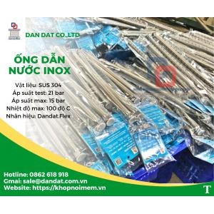 Dây mềm cấp nước nóng, dây dẫn nước inox 304, ống mềm inox cho bình nóng lạnh, dây mềm cấp nước