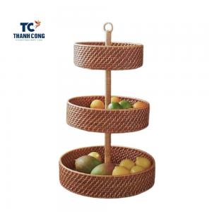 3 Tier Rattan Basket: Versatile Storage and Natural Elegance