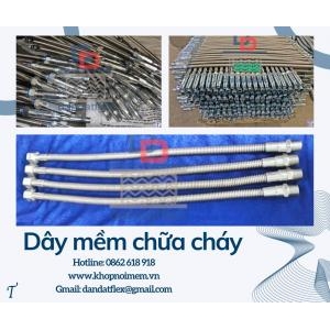 Ống mềm inox chữa cháy, ống mềm kết nối đầu phun sprinkler, khớp nối mềm pccc, 