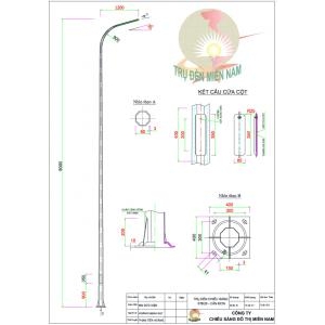 Cột Đèn Pha 17m - Cột Đèn Đa Giác 17m