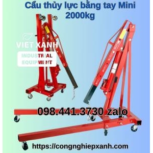 Cẩu thủy lực bằng tay Mini 2000kg – Cẩu móc động cơ mini 2 tấn, cẩu tay mini động cơ..