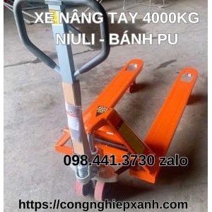 Xe nâng tay 4000kg – Xe nâng tay thấp 4 tấn – Xe nâng tay 4000kg Niuli.