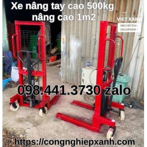 Xe nâng tay cao 1m2 tải 500kg chuyên dùng nâng hàng lên cao