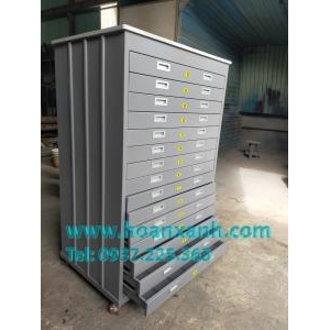 Tủ lưu bản vẽ A0- 15 ngăn, tủ lưu trữ bản vẽ sản xuất theo yêu cầu