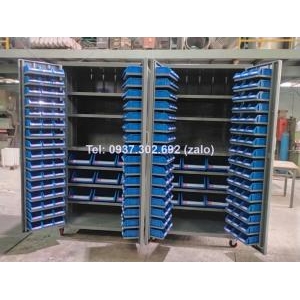 Tủ dụng cụ đựng vật tư cơ khí dùng cho nhà xưởng.