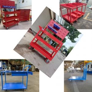 Xe đẩy 3 ngăn kết hợp các mẫu bảng treo dụng cụ